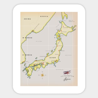 Japan map Sticker